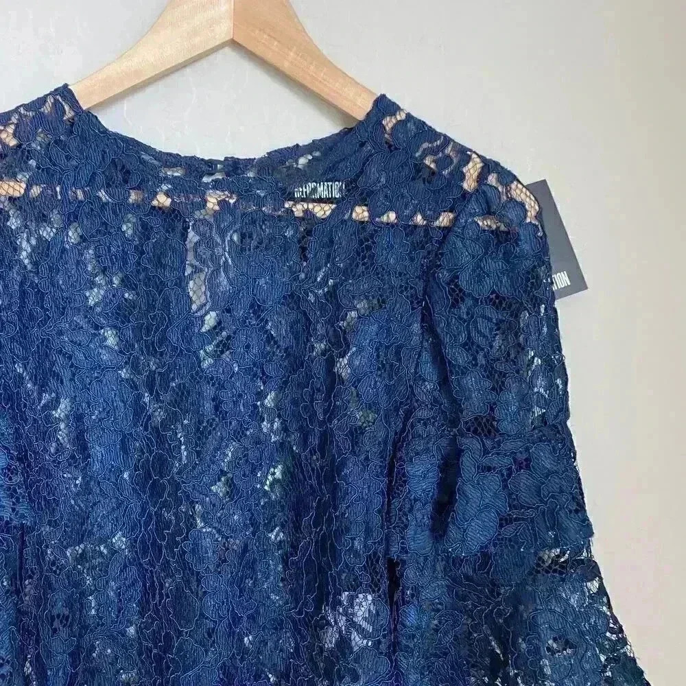 Reformation Marie Top Navy Size Small - Picture 9 of 12